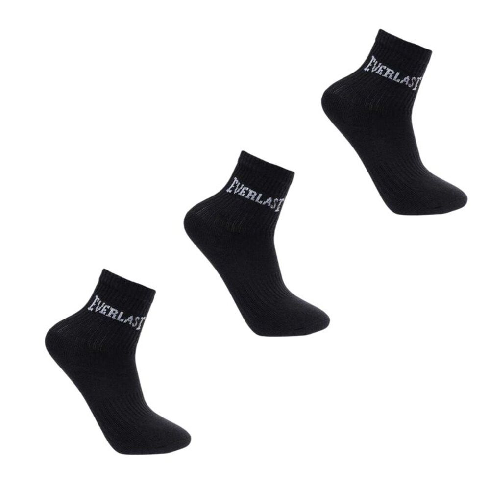 Everlast Childrens/Kids Logo Crew Socks (Pack of 3) / Black